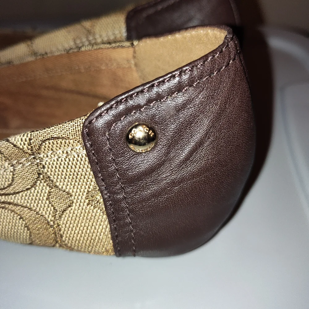 Coach Brown and Tan Loafers with Signature Monogram - Picture 4 of 4